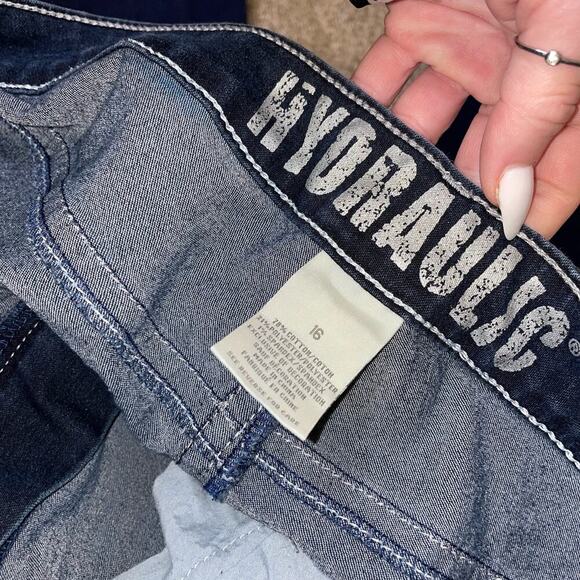 Hydrolic HYDRAULIC capri cropped denim jeans embellished pockets SZ 16 - Picture 8 of 8